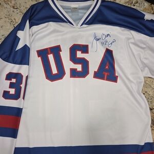 1980 Signed JIM CRAIG USA Miracle On Ice Hockey Jersey